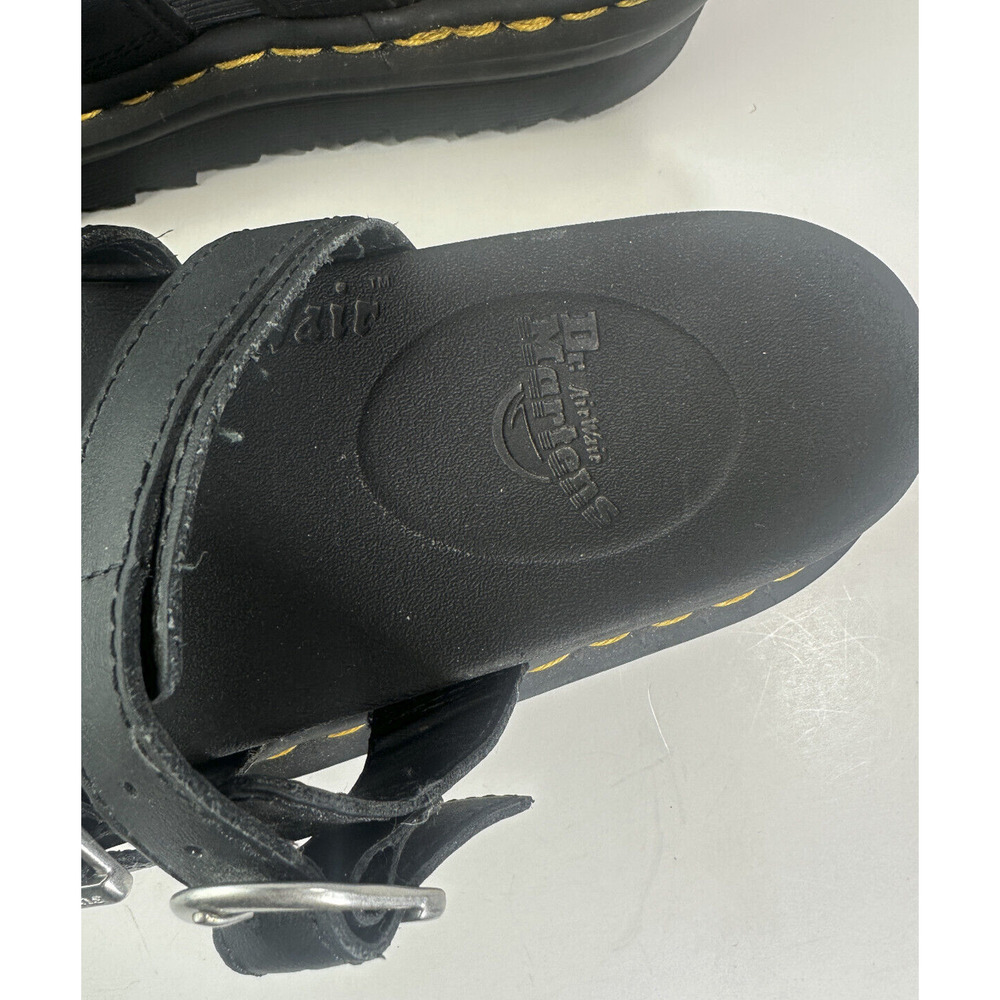 Dr Doc Martens Black Blaire Slides Buckle Strap Sandals Women's US Size 8 Shoes - Picture 9 of 16
